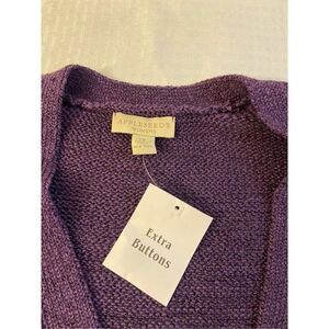 Appleseed grandpa button cardigan Purple new 1x rn# 76915